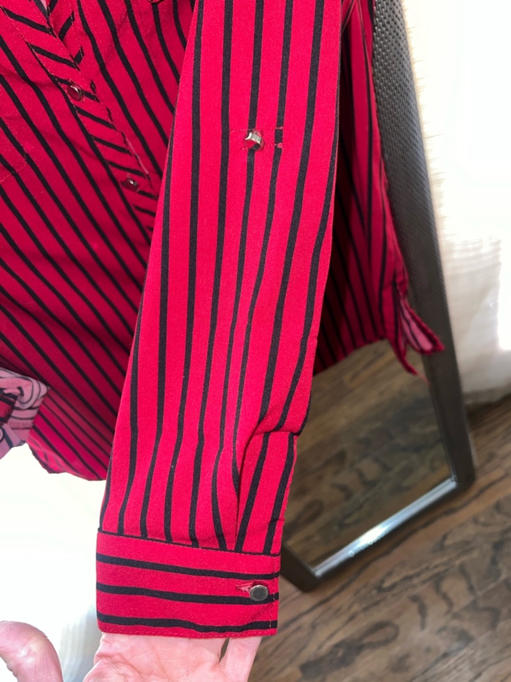 Notations Button-up Collared Blouse - Picture 5 of 6